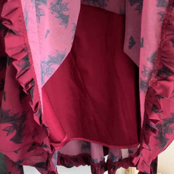 Sourpuss bat attack! Chiffon tie back mini dress - Picture 3 of 3